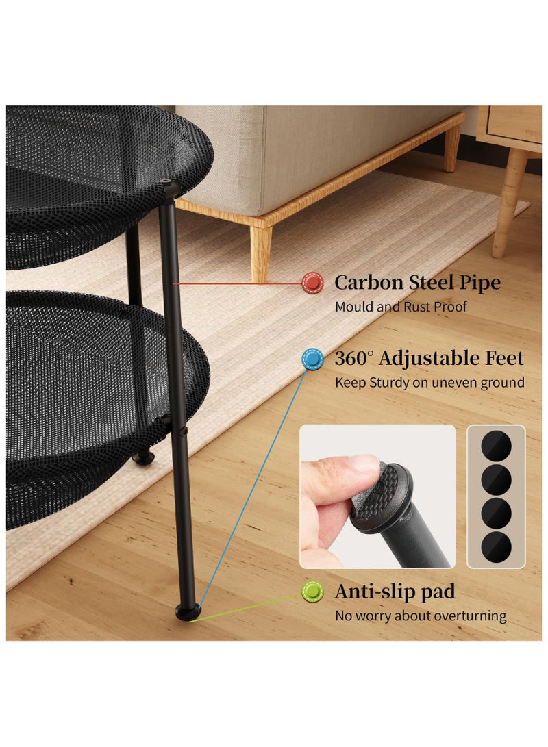 اكسيسن سرير مزدوج للقطط، سرير قطط قابل للتنفس لقطتين مع 4 أرجل قابلة للتعديل وحصائر مانعة للانزلاق، أرجوحة قطط سهلة التجميع للأسر التي تضم عدة قطط - Image 3