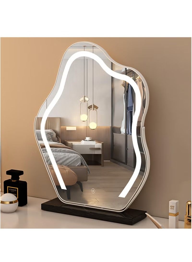 Beauenty 43*55cm Vanity Mirror with Lights Irregular Cute Cloud Lighted Makeup Mirror with Dimmable 3 Light Modes Esthetics Hollywood Mirror for Tabletop Bedroom Beauty Salon,Black - Image 4