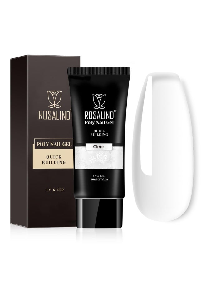 Rosalind Clear Acrylic Poly Nail Gel ROSALIND 27 oz Poly Extension Gel for Nail Art Decoration Nail Thickening Extension Builder Clear Gel Easy to DIY Use at Home Need UV Lamp - Image 3