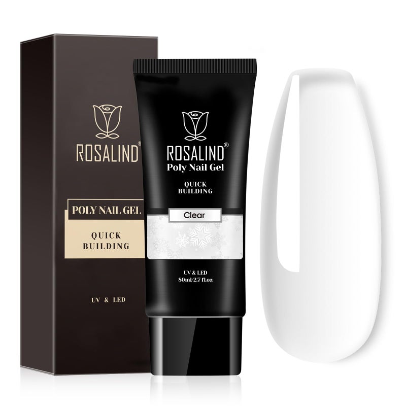 Rosalind Clear Acrylic Poly Nail Gel ROSALIND 27 oz Poly Extension Gel for Nail Art Decoration Nail Thickening Extension Builder Clear Gel Easy to DIY Use at Home Need UV Lamp - Image 3