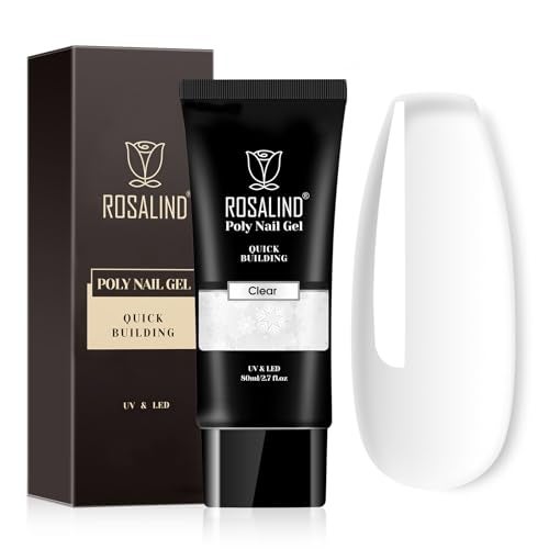 Rosalind Clear Acrylic Poly Nail Gel ROSALIND 27 oz Poly Extension Gel for Nail Art Decoration Nail Thickening Extension Builder Clear Gel Easy to DIY Use at Home Need UV Lamp - Image 1