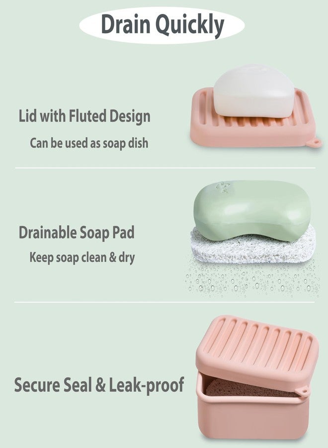 MtBoi Portable Leakproof Travel Soap Case, Silicone Travel Soap Case, Compact Soap Holder with Drainage Layer, Travel Soap Holder for Camping, Gym, Outdoor (Coral-Red) - Image 4