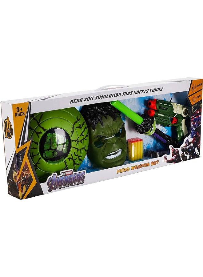 مجموعة أفنجرز هالك هيرو مع قناع ودرع-مي إكس 089 دي - Image 1