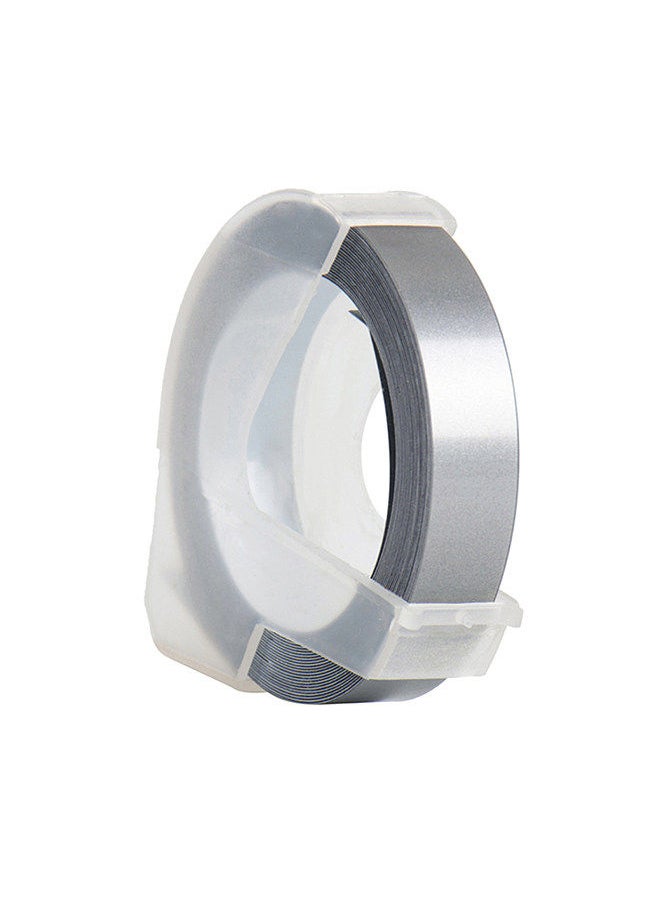 Generic 3D Plastic Embossing Label Tape Refill for DYMO 12965 1610 Label Maker with 3/8 Inch * 9.8 feet, 1 Roll Silver  - Image 1