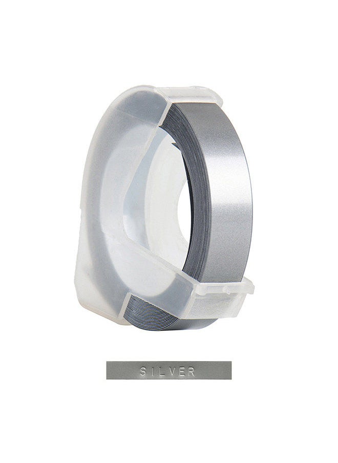 Generic 3D Plastic Embossing Label Tape Refill for DYMO 12965 1610 Label Maker with 3/8 Inch * 9.8 feet, 1 Roll Silver  - Image 4
