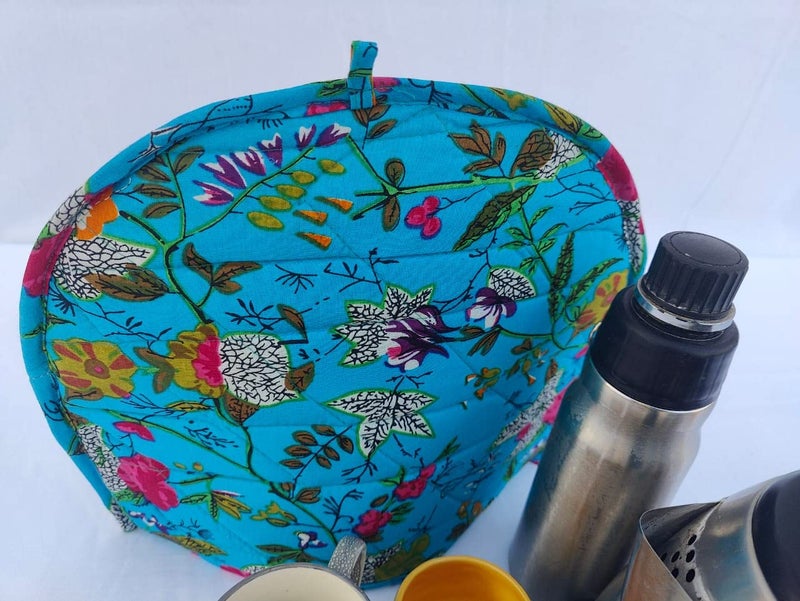 Malan Bai Mandala Tea Cozy Cover Hand Block Winter Tea Cozy Cotton Tea Kettle Warmer Pot Cover Hot Coffee Cover Handamde Kitchen Décor Brand: Malan Bai - Image 1
