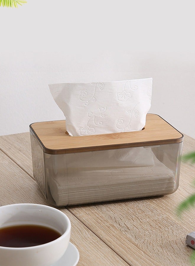 حامل مناديل مناديل، صندوق توزيع، حمام، حاوية تخزين ورقية للمطاعم، علبة لغرفة المطبخ والحمام وأسطح المكتب (صندوق خشبي مستطيل) - Image 1