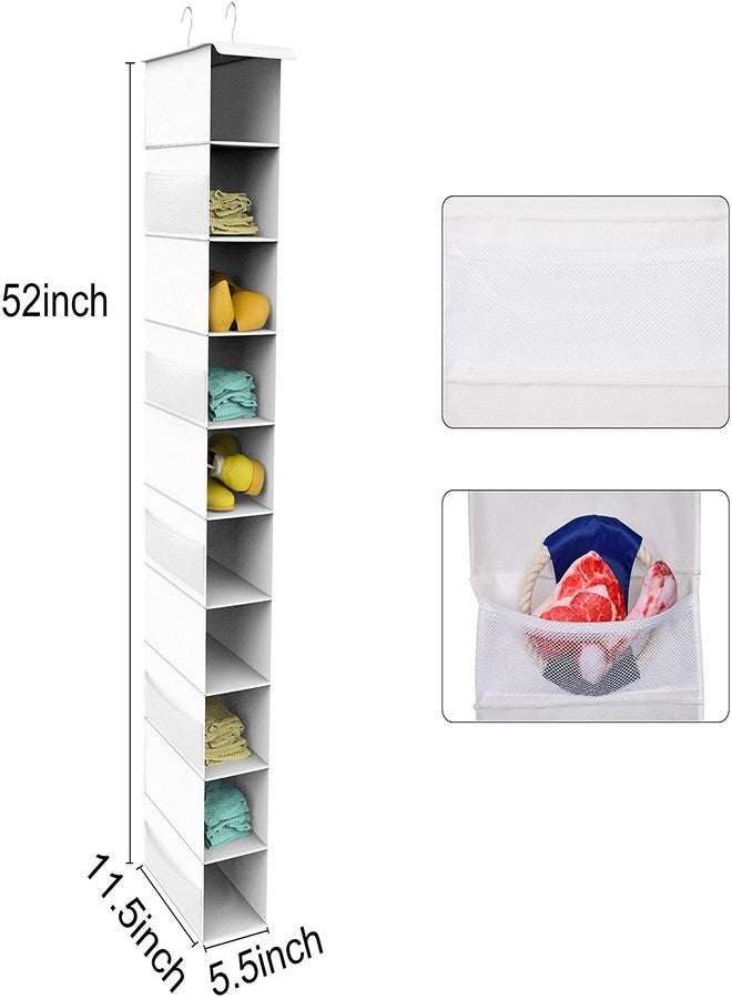Libeder Hanging Shoe Organizer, 10-Shelf Closet Organizer with 6 Mesh Side Pockets - Image 4