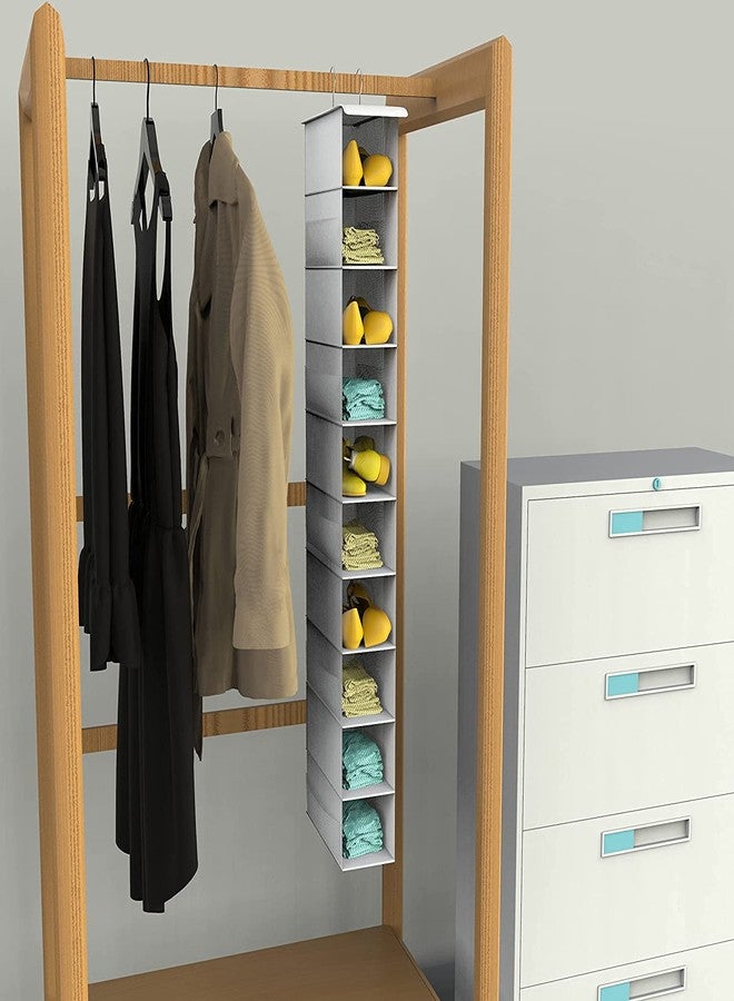 Libeder Hanging Shoe Organizer, 10-Shelf Closet Organizer with 6 Mesh Side Pockets - Image 3