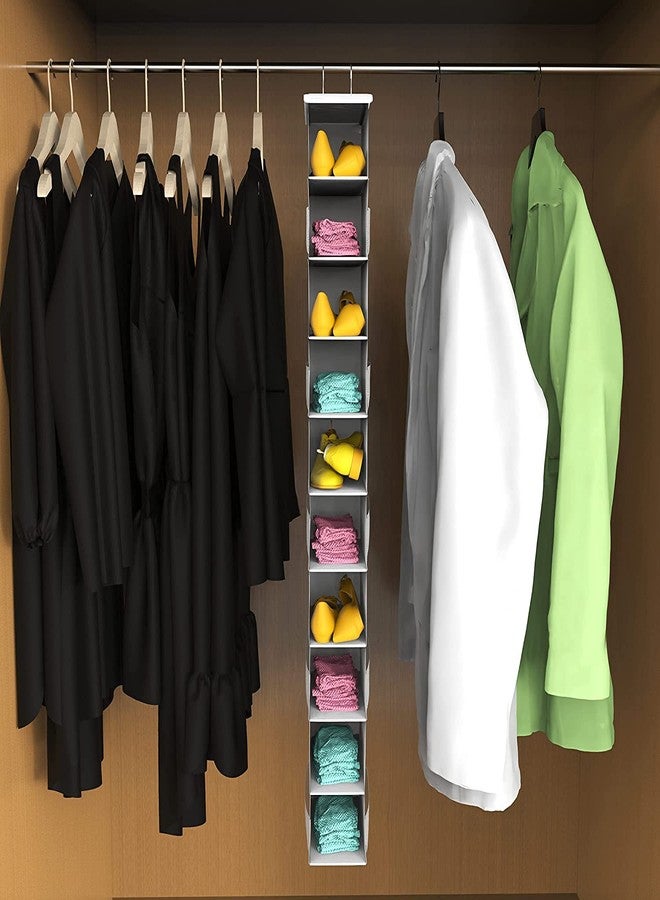 Libeder Hanging Shoe Organizer, 10-Shelf Closet Organizer with 6 Mesh Side Pockets - Image 2