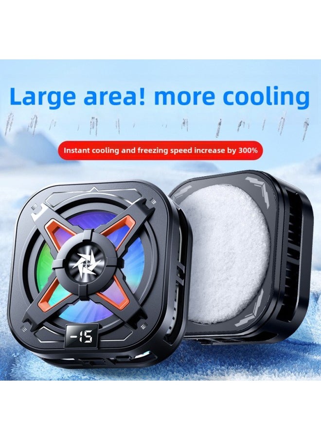 Generic - 2025 SL54 Mobile Phone Radiator Magnetic Semiconductor Refrigeration Digital Display Icing Cooling Artifact Back Clip Two-Color:Sl-54 Ice Digital Display Model--black [excluding Clip] - Image 1