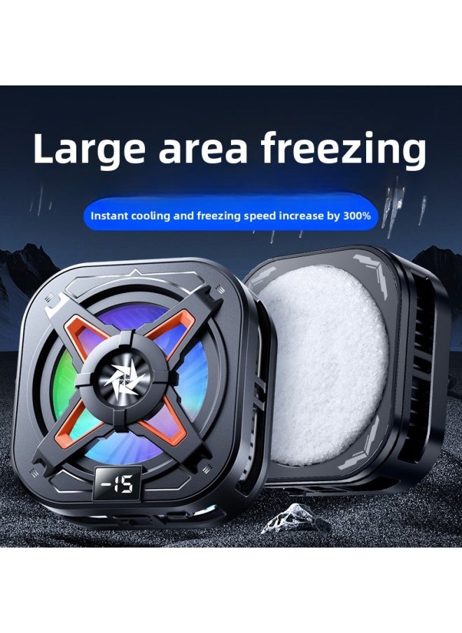 Generic - 2025 SL54 Mobile Phone Radiator Magnetic Semiconductor Refrigeration Digital Display Icing Cooling Artifact Back Clip Two-Color:Sl-54 Ice Digital Display Model--black [excluding Clip] - Image 1