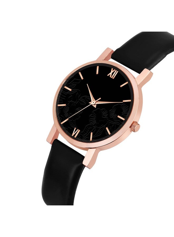 The Shopoholic Leather Analog Black Dial Watch For Womens And Girls - Image 3