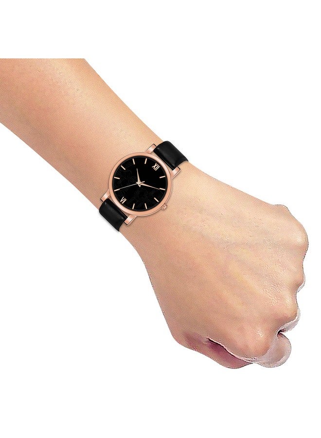 The Shopoholic Leather Analog Black Dial Watch For Womens And Girls - Image 5