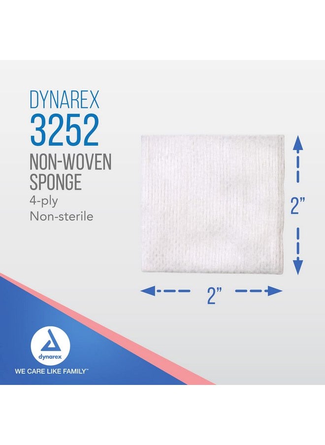 Dynarex Dynarex Non-Woven Sponges, Non-Sterile Gauze, 2x2 and 4 Ply, Perfect for Facial Needs, Skin Treatment, & Wound Care, Made from Highly Absorbent Materials, 1 Sleeve of 200  - Image 2