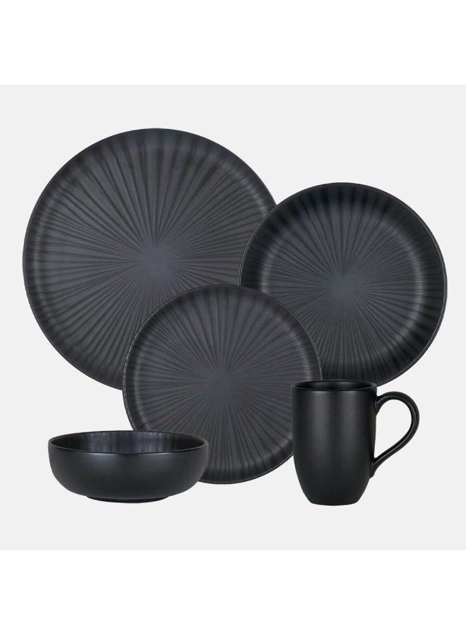Oxford Contempo Onyx Stoneware 20 Piece Dinnerware Set Service for 4  - Image 1