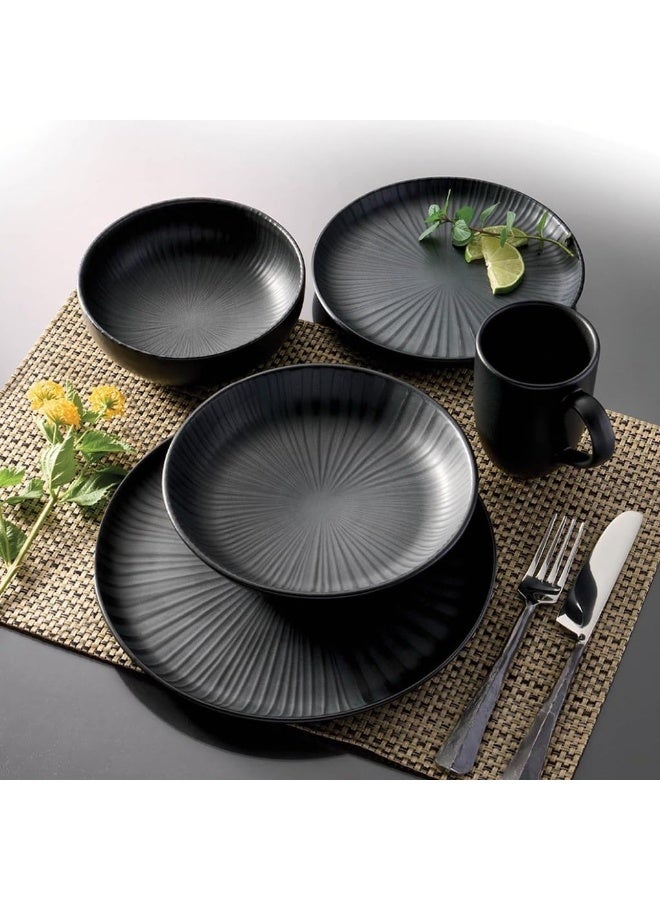 Oxford Contempo Onyx Stoneware 20 Piece Dinnerware Set Service for 4  - Image 2