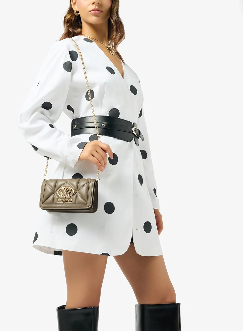 Love Moschino Embossed Q PU Crossbody Bag