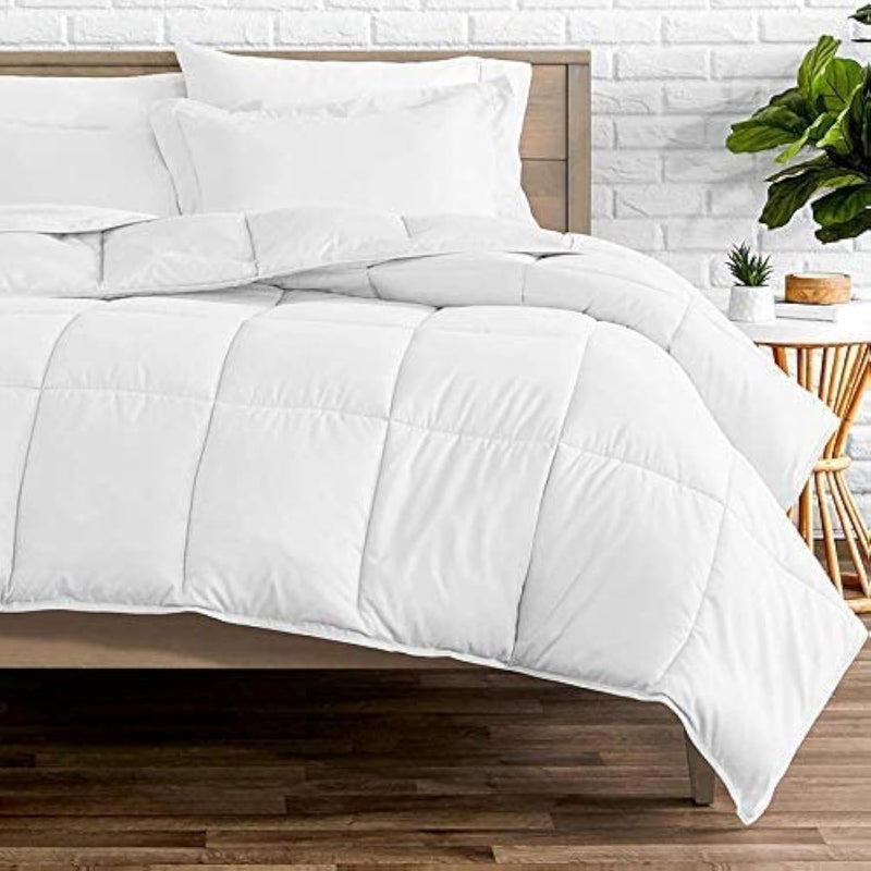 Blizz Mont Luxurious Ultra Soft Microfibre All Weather 220 GSM Reversible Single Bed Comforter/Blanket/Quilt (White) | Fabrics: White Strip | Size: 60 x 90 Inches - Image 4