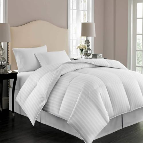 Blizz Mont Luxurious Ultra Soft Microfibre All Weather 220 GSM Reversible Single Bed Comforter/Blanket/Quilt (White) | Fabrics: White Strip | Size: 60 x 90 Inches - Image 3