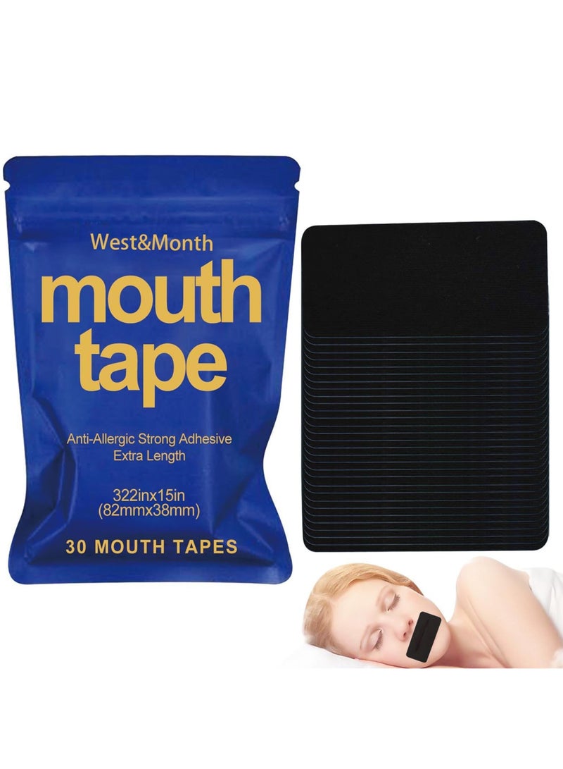 Sleep Tape Strips 30 Pcs Mouth Tape for Restful Sleep Anti Snoring Solution for All Reusable Hypoallergenic Quality Strips Easy Removal - Image 1