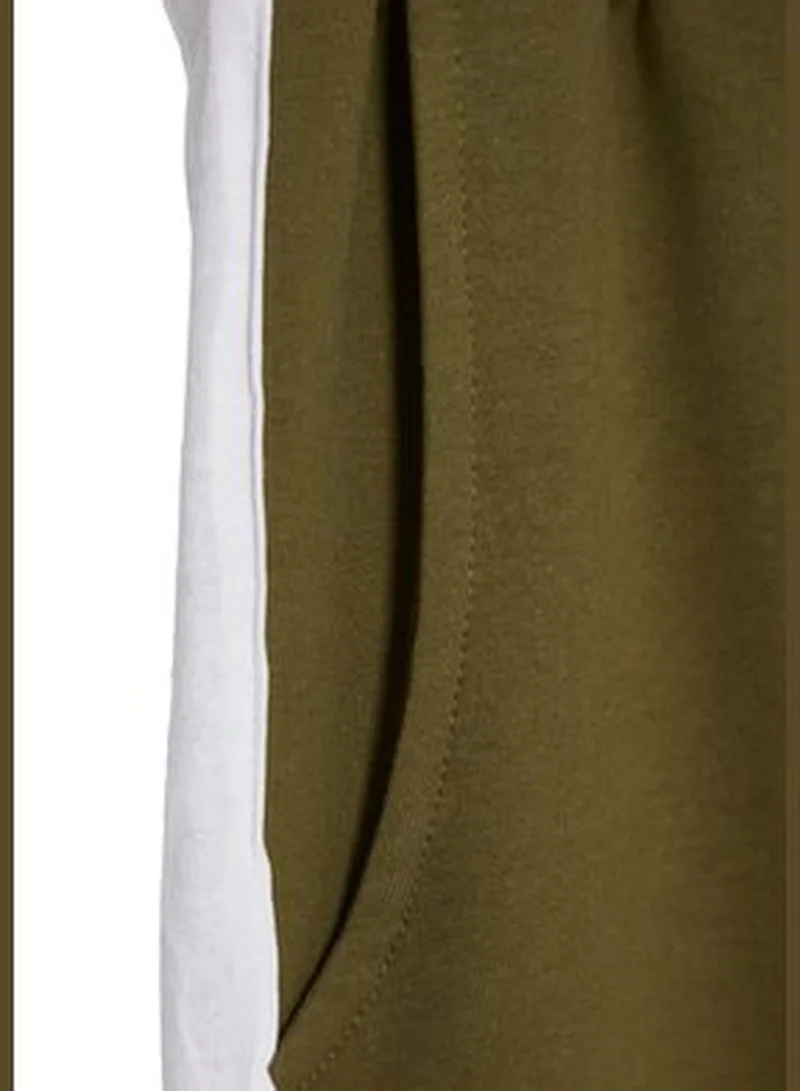 trendyol Men's Dark Green Striped Knitted Pajamas Set THMAW21PT0828