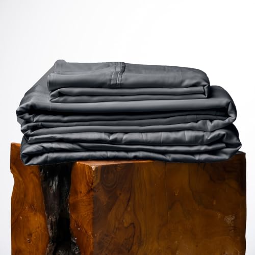 Olive + Crate Tencel Lyocell Eucalyptus California King Sheets - Cooling Tencel Sheets for Hot Sleepers with 18 Inch Deep Pocket Fit - Charcoal 4-Piece Set - Image 1