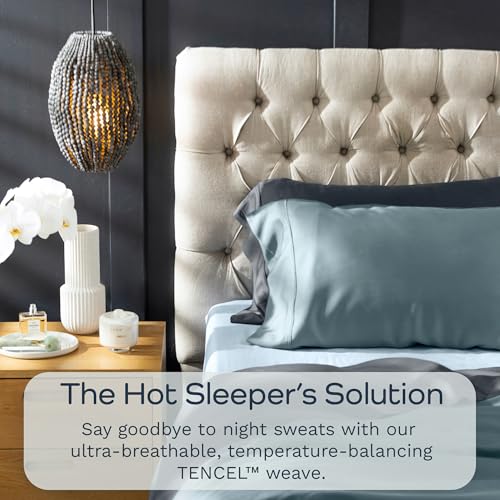 Olive + Crate Tencel Lyocell Eucalyptus California King Sheets - Cooling Tencel Sheets for Hot Sleepers with 18 Inch Deep Pocket Fit - Charcoal 4-Piece Set - Image 2