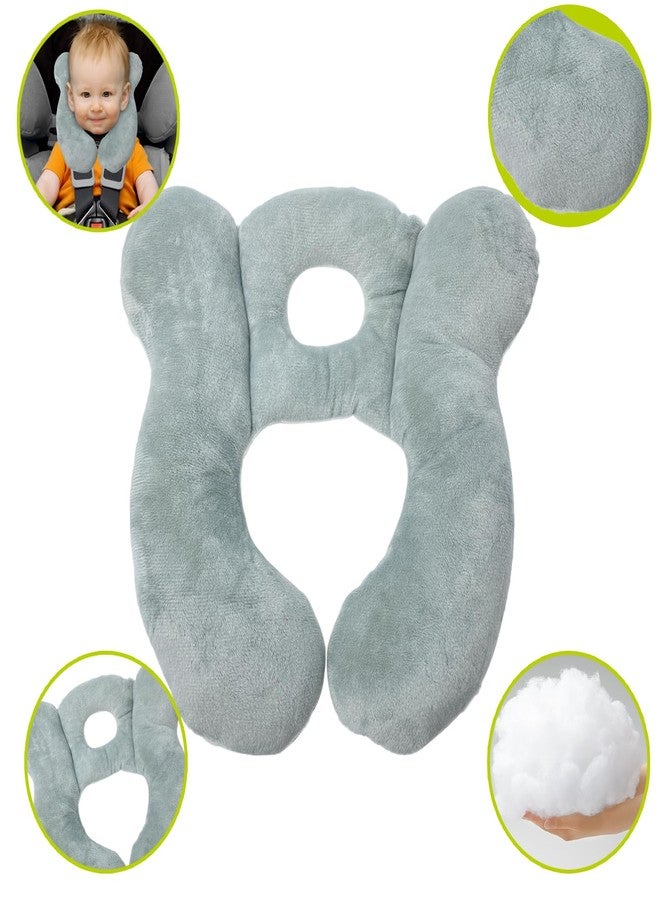 REFLYAWAY Baby Travel Pillow, Infant Kid's Cushion Soft and Skin Friendly for Car Seat, Pushchair and Stroller (Plush Grey) - Image 4