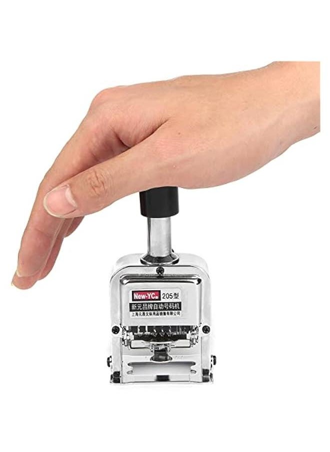 Generic - Self Inking Number Stamp 7 Digits Automatic Numbering Machine Metal Number Stamps Kit Home Office School Desktop Stationery for Numbering Consecutive, Duplicate with Digit Pen and Ink Pad - Image 1