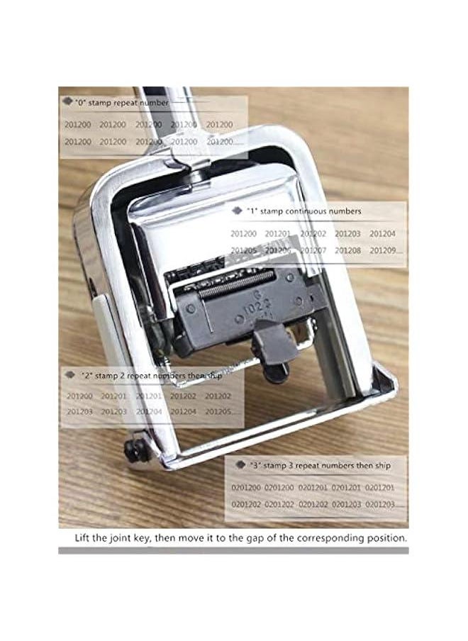 Generic - Self Inking Number Stamp 7 Digits Automatic Numbering Machine Metal Number Stamps Kit Home Office School Desktop Stationery for Numbering Consecutive, Duplicate with Digit Pen and Ink Pad - Image 1