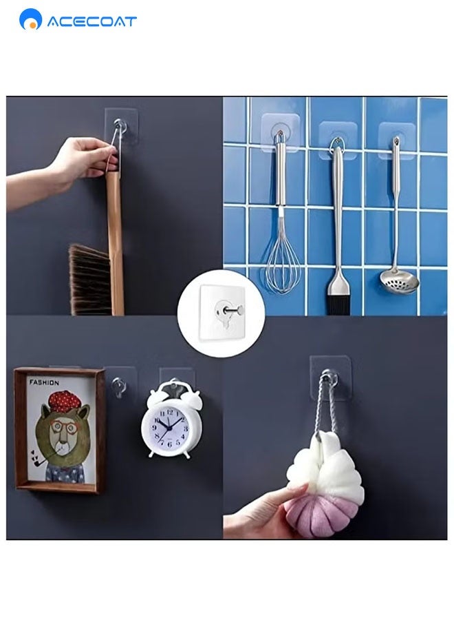 ACECOAT 10 Pack Self Adhesive Plastic Wall Hooks - Heavy Duty 5.9 lbs Max - Picture Hangers for Home and Office Decor, Easy Hooks for Wall Decoration - Image 4