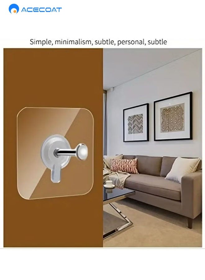 ACECOAT 10 Pack Self Adhesive Plastic Wall Hooks - Heavy Duty 5.9 lbs Max - Picture Hangers for Home and Office Decor, Easy Hooks for Wall Decoration - Image 3