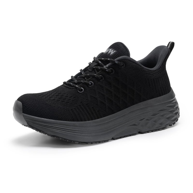 AVW Womens Non Slip Work Shoes Water Resistant Walking Sneakers Food Service Chef Kitchen Shoes Grey - Image 2