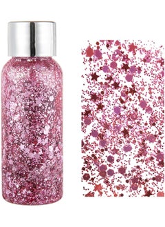 MEICOLY MEICOLY Pink Face Body Glitter,Sparkling Chunky Hair Glitter,Mermaid Face Glitter,Body Glitter for Women and Girls  - Image 1