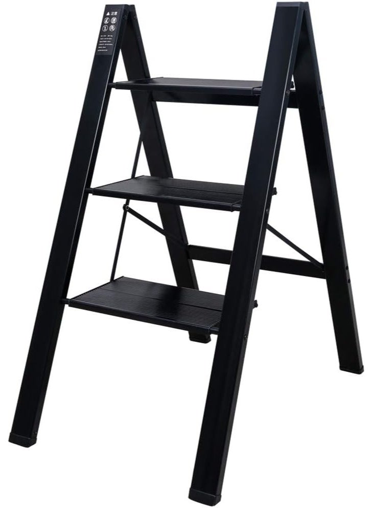 3-Step Folding Ladder – Anti-Slip Wide Steps, Lightweight Steel Frame, Indoor & Outdoor Use  - Image 4