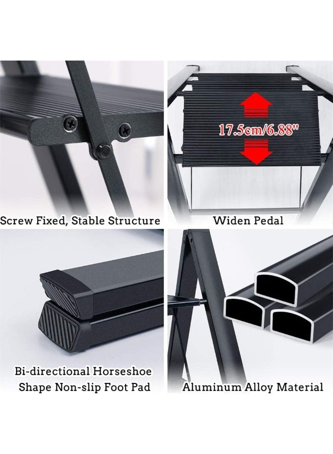 3-Step Folding Ladder – Anti-Slip Wide Steps, Lightweight Steel Frame, Indoor & Outdoor Use  - Image 5