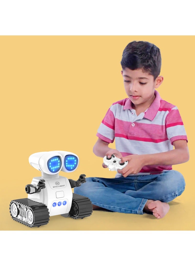 Robot Toy- Rechargeable RC Kids Robots Emo Robot with Lights Music Intercom and Programming Functions - Image 4