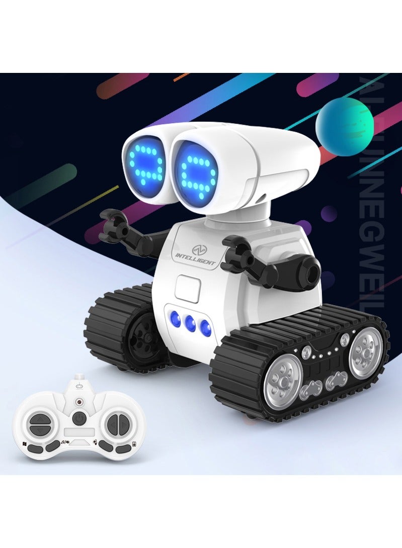 Robot Toy- Rechargeable RC Kids Robots Emo Robot with Lights Music Intercom and Programming Functions - Image 1