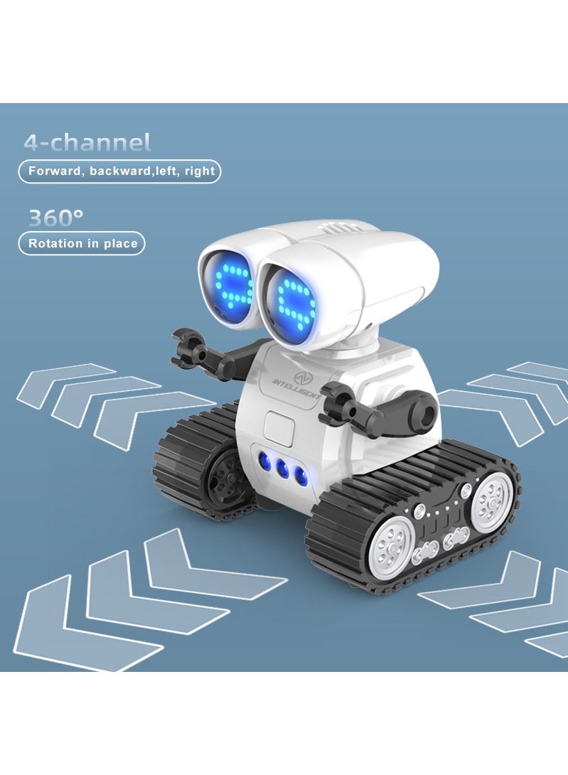 Robot Toy- Rechargeable RC Kids Robots Emo Robot with Lights Music Intercom and Programming Functions - Image 2