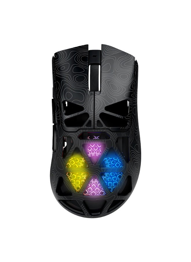 UCHUANG G11 Lightweight Wireless Gaming Mouse,Tri-Mode(2.4G/USB-C Wired/Bluetooth),6 Backlight Effects,6 DPI Adjustable up to 22000,PAW3311 Optical Sensor,400mAh Long Battery,8 Buttons for PC/Laptop/Win/Mac(Black)  - Image 2