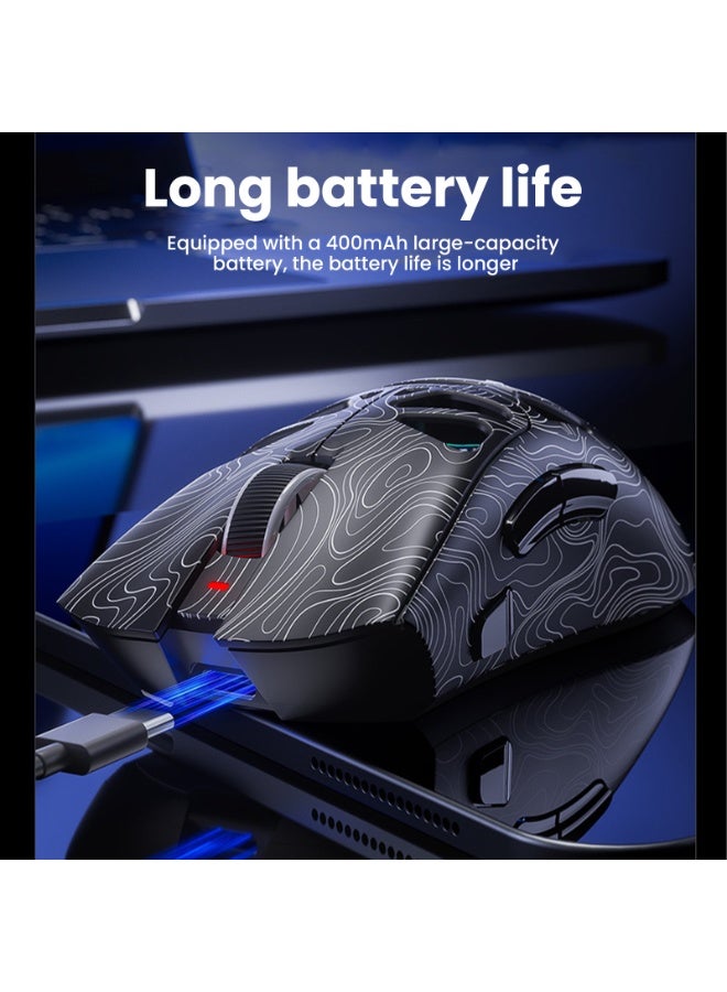 UCHUANG G11 Lightweight Wireless Gaming Mouse,Tri-Mode(2.4G/USB-C Wired/Bluetooth),6 Backlight Effects,6 DPI Adjustable up to 22000,PAW3311 Optical Sensor,400mAh Long Battery,8 Buttons for PC/Laptop/Win/Mac(Black)  - Image 5