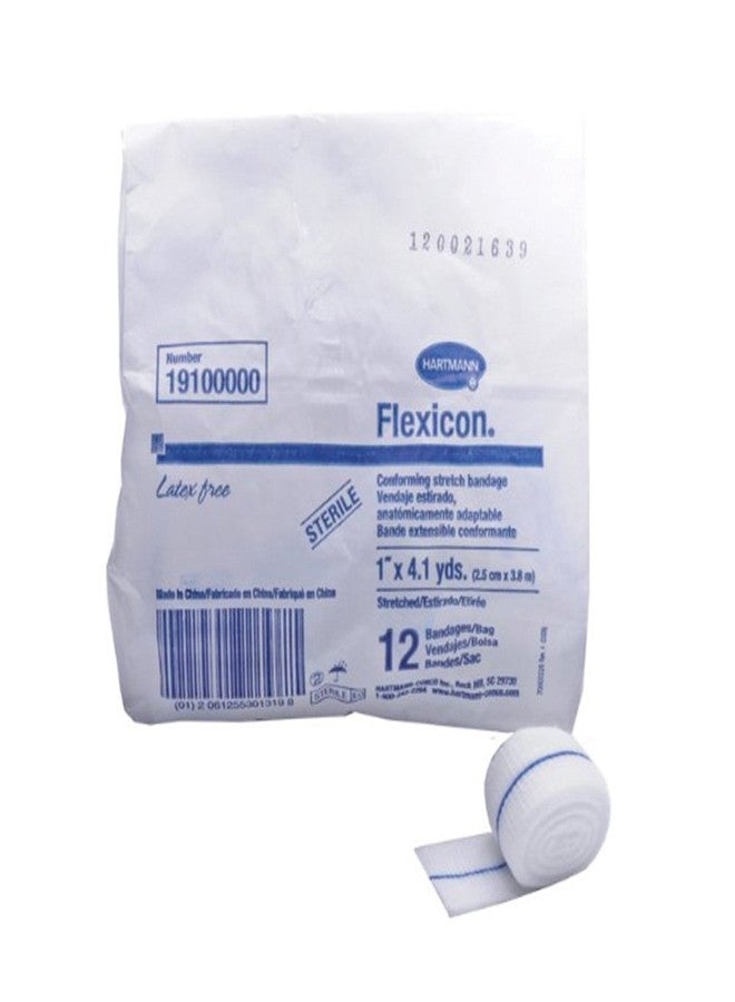 لفافة شاش FLEXICON ORTS830، معقمة، 1 بوصة × 4.1 ياردة، بيضاء (عبوة من 12 لفة)