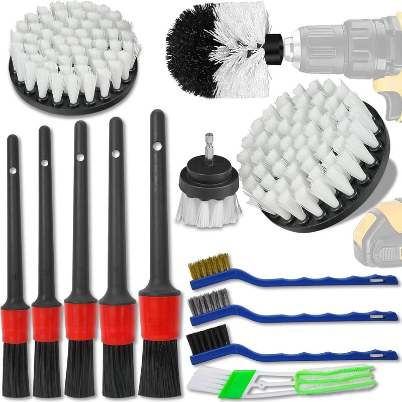 GOH DODD 13 Pieces Car Cleaning Kit - Auto Detailing Brush Set for Wheels, Interior, Exterior, Leather, Dashboard, Air Vents, Emblems - Image 1