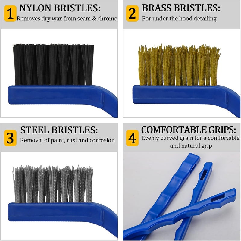 GOH DODD 13 Pieces Car Cleaning Kit - Auto Detailing Brush Set for Wheels, Interior, Exterior, Leather, Dashboard, Air Vents, Emblems - Image 3