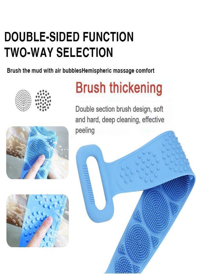 ANG� Silicone Body Back Scrubber,Double Side Bathing Brush for Skin Deep Cleaning Massage, Dead Skin Removal Exfoliating Belt for Shower, Easy to Clean, for Men & Women(Multi Color)(1 Pcs. Bath Brush) - Image 4