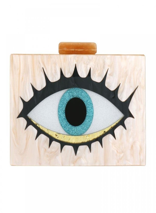 Gets Acrylic Clutch Purses for Women Eyes Evening Bag Glitter Box Clutch Purse Handbags Crossbody Bag (X White) - Image 5