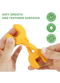 Fu Store 4 Pack Soft Silicone Teething Toys For Toddlers Infant Hammer Spanner Wrench Pliers Tools Shape Baby Teethers Relief Soothe Babies Gums Set (Hammer Set)  - Image 3