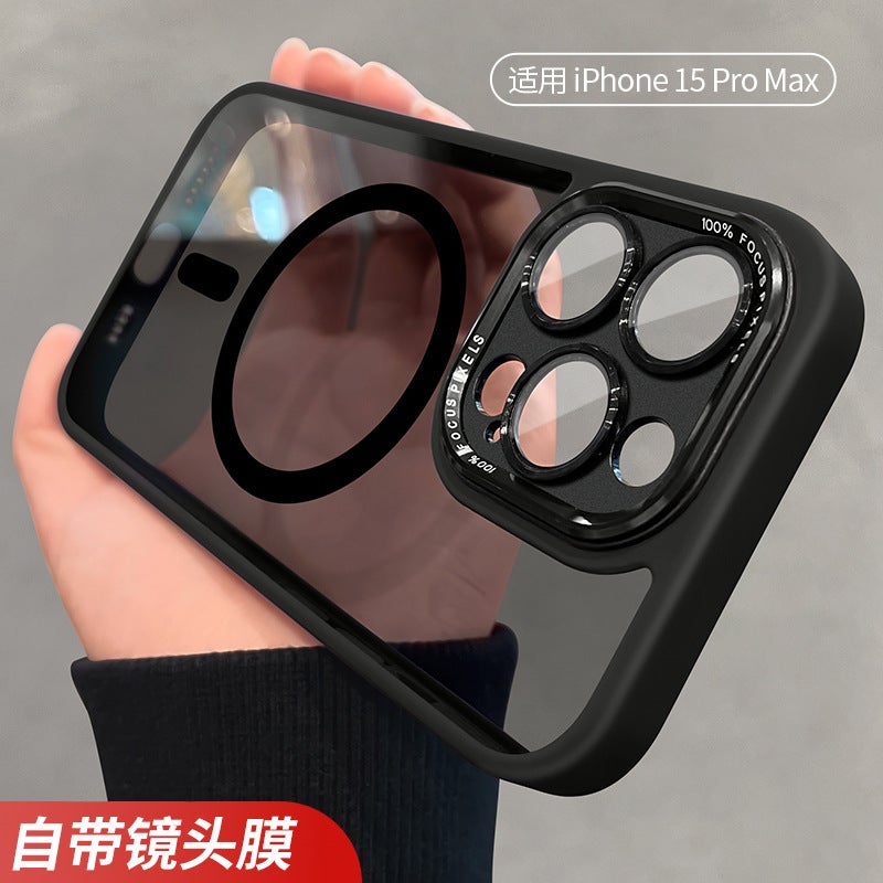 Suitable for Apple 16ProMax Magnetic Recharging Mobile Phone Case Full Coverage Drop-resistant iPhone15 with Lens Film 14 Protective Case - Image 1