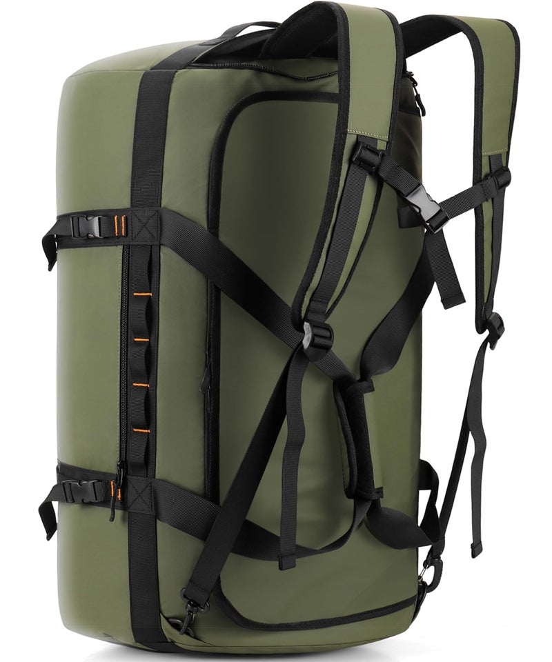 Hulongo 40L/60L/90L Large Waterproof Duffle Bag Backpack for Men, Mens Duffel Backpack Bags for Traveling, Heavy Duty (Green, 90l) - Image 1